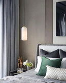 Modern Alabaster Globe Pendant Light with Brass Finish