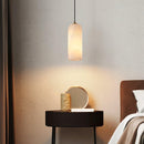 Modern Alabaster Globe Pendant Light with Brass Finish