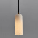 Modern Alabaster Globe Pendant Light with Brass Finish