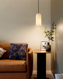 Modern Alabaster Globe Pendant Light with Brass Finish