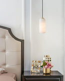 Modern Alabaster Globe Pendant Light with Brass Finish