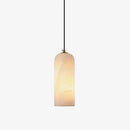 Modern Alabaster Globe Pendant Light with Brass Finish
