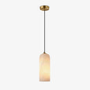 Modern Alabaster Globe Pendant Light with Brass Finish