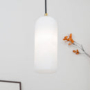 Modern Alabaster Globe Pendant Light with Brass Finish
