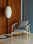 Spherical Ribbed Shade Floor Lamp