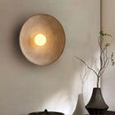 Japandi Textured Disc Wall Light