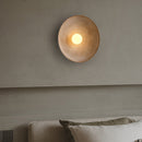 Japandi Textured Disc Wall Light