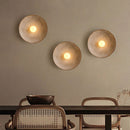 Japandi Textured Disc Wall Light