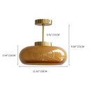 Vintage Amber Glass Ceiling Light