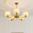Vintage Gold Glass Ceiling Chandelier Light Fixture