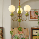 Multi-Light Glass Chandelier