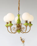 Multi-Light Glass Chandelier