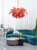 Luxury Extra Large Ostrich Feather Ceiling Chandelier