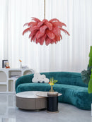 Luxury Extra Large Ostrich Feather Ceiling Chandelier