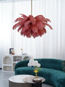 Luxury Extra Large Ostrich Feather Ceiling Chandelier
