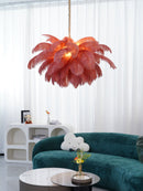 Luxury Extra Large Ostrich Feather Ceiling Chandelier