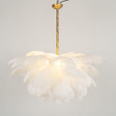 Luxury Extra Large Ostrich Feather Ceiling Chandelier
