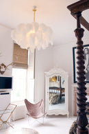 Luxury Extra Large Ostrich Feather Ceiling Chandelier
