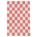 Checkered Pink Area Rug