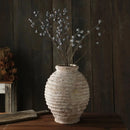 Carved Ridge Ceramic Vessel