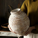 Carved Ridge Ceramic Vessel