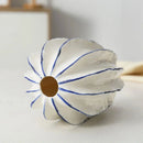 Pinstripe Pleated Ceramic Vase