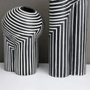 Optical Stripe Ceramic Vessel