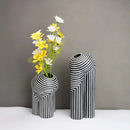 Optical Stripe Ceramic Vessel
