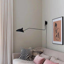 Adjustable Long Arm Metal Wall Sconce with Rotating Shade