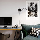 Adjustable Long Arm Metal Wall Sconce with Rotating Shade