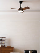 Carved Wood Blade Fan Light