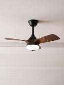 Carved Wood Blade Fan Light
