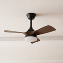 Carved Wood Blade Fan Light