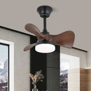 Carved Wood Blade Fan Light