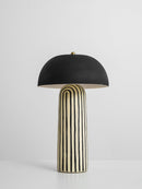 Art Deco Striped Column Table Lamp