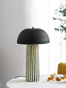 Art Deco Striped Column Table Lamp