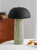 Art Deco Striped Column Table Lamp