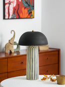 Art Deco Striped Column Table Lamp