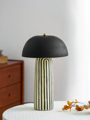 Art Deco Striped Column Table Lamp