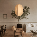 Panelled Linen Orb Pendant Light
