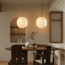 Panelled Linen Orb Pendant Light