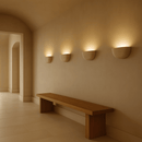 Plaster Half Bowl Wall Light
