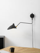 Adjustable Long Arm Metal Wall Sconce with Rotating Shade