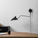 Adjustable Long Arm Metal Wall Sconce with Rotating Shade