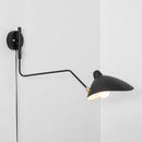 Adjustable Long Arm Metal Wall Sconce with Rotating Shade