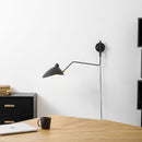 Adjustable Long Arm Metal Wall Sconce with Rotating Shade