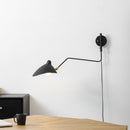 Adjustable Long Arm Metal Wall Sconce with Rotating Shade