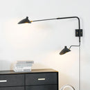 Adjustable Long Arm Metal Wall Sconce with Rotating Shade