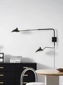 Adjustable Long Arm Metal Wall Sconce with Rotating Shade