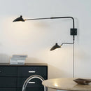 Adjustable Long Arm Metal Wall Sconce with Rotating Shade